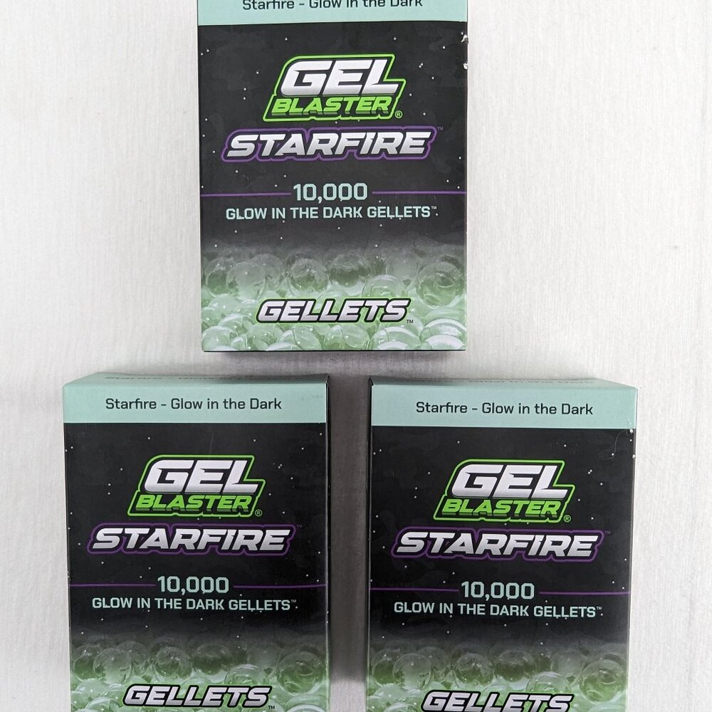 Gel Blaster Starfire 10000 Glow In The Dark Gellets Lot of 3 New in Package